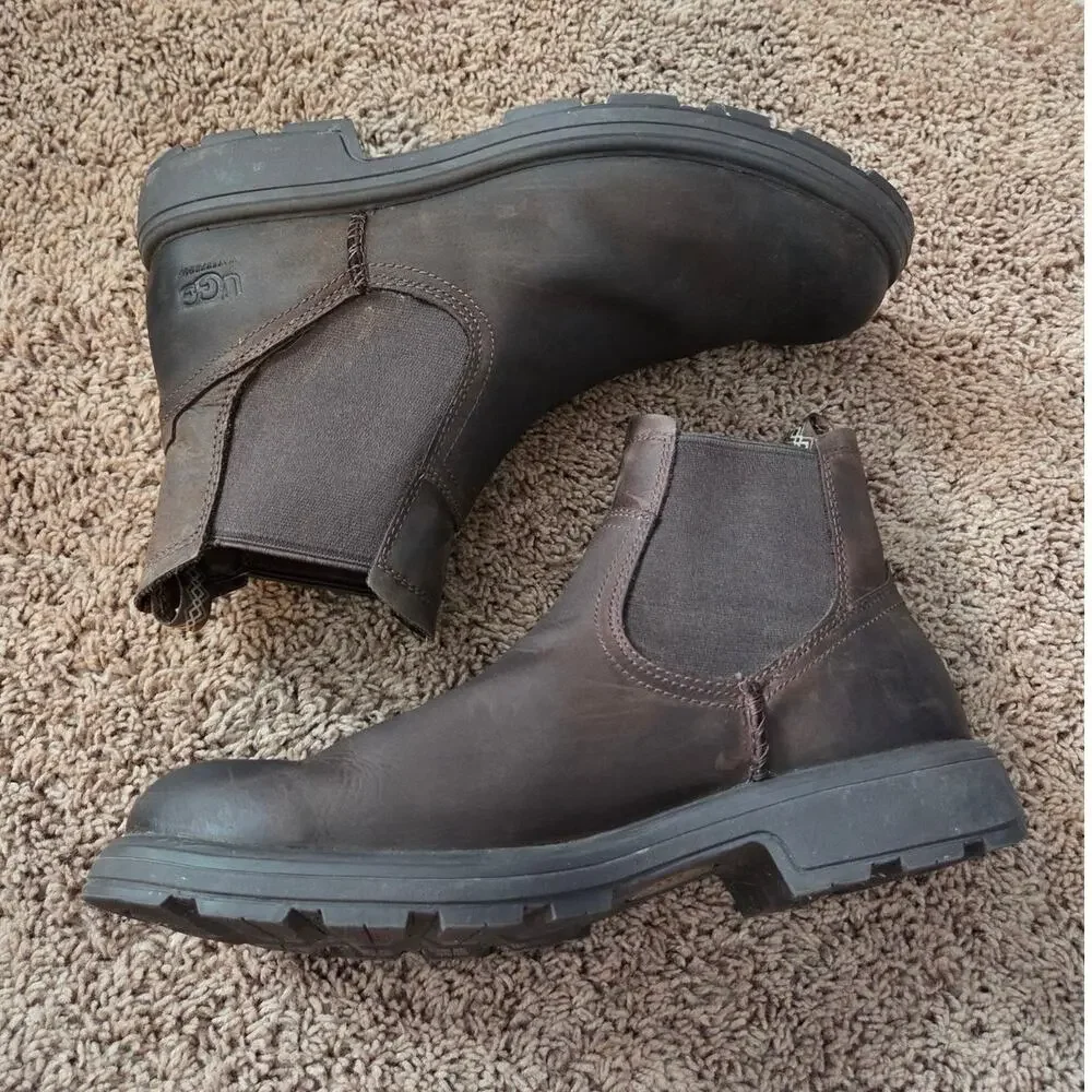 UGG Baltimore Chelsea boot mens brown leather ankle slip on 10